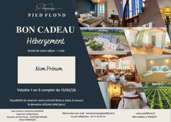Bon Cadeau hébergement 1 nuit