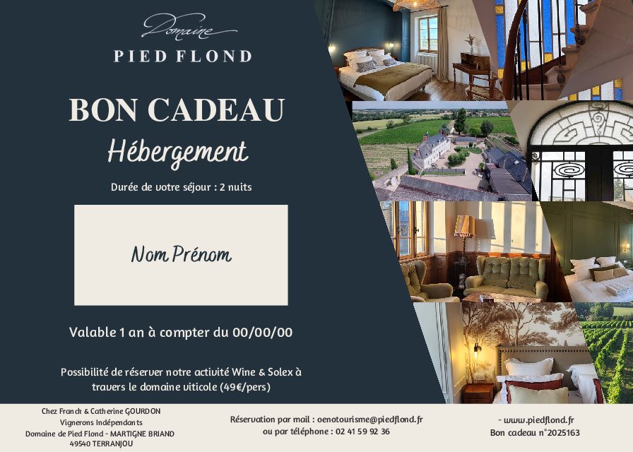 Bon Cadeau hébergement 1 nuit
